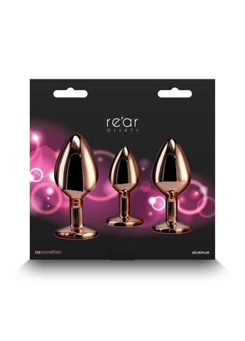 Набор анальных пробок Rear Assets - Trainer Kit - Rose Gold - Pink Gem Ns Novelties (398969554)