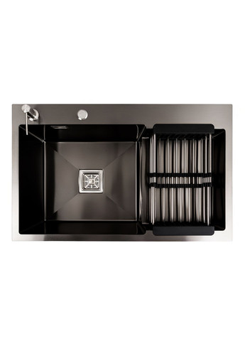 Кухонная мойка 78*50С L PVD черная Handmade (углубленная полка) Platinum (292014053)
