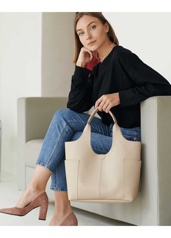 Жіноча бежева сумка з екошкіри для повсякденного використання сумка на блискавці з косметичкою ProDobro (367266126)