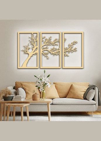 Панно 3D декоративне з об'ємом 15 мм для стін, Весняне дерево ванильне Декоинт (278287329)