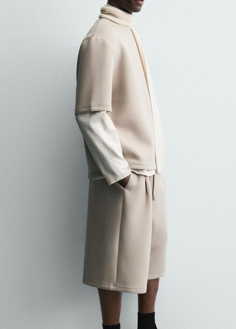 Светло-бежевый свитшот Zara однотонный (365703137)