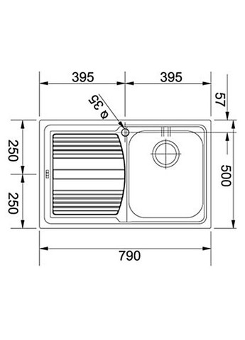 Кухонна мийка Logica Line, нержав. сталь полірована, прямок. з крилом,790х500х195 мм, чаша- 1накладна, LLX 611-79, хром FRANKE (360397358)