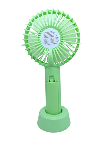 Вентилятор на акумуляторі ручний з підставкою портативний складаний зарядка від USB салатовий 3 режими No Brand (331155410)
