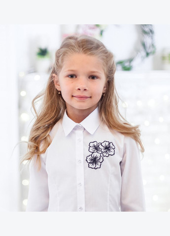 Шкільна блузка 5005к із блакитними квіточками Світ блуз (330615199)