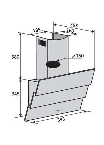 Витяжка WELLA 60 BK (1000) TRC Ventolux (307355360)