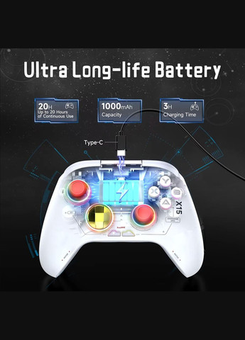 Беспроводной мультиплатформенный RGB геймпад EasySMX X15 Easy (341325075)