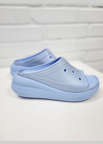 Голубые женские шлепанцы на платформе crush slide original Crocs