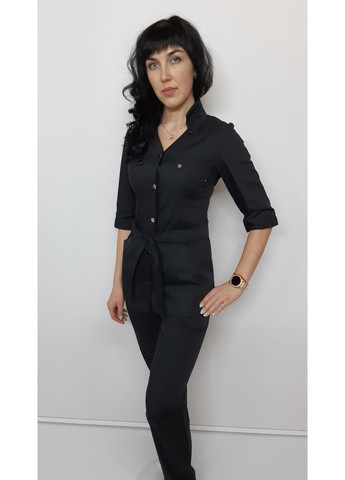 Медицинский женский костюм Тифани котон три четверти рукав на кнопках 48, ментоловый с серой отделкой. No Brand (361359965)