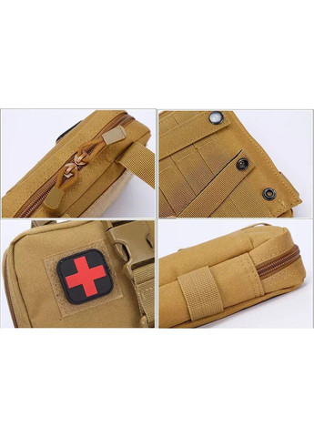 Підсумок-аптечка з кріпленняv на Molle зі швидким скиданням (Хакі) No Brand (332635933)