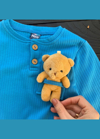 Синій демісезонний дитячий костюм з ведмедиком nazar baby синій 12-18міс (80-см) Turkey