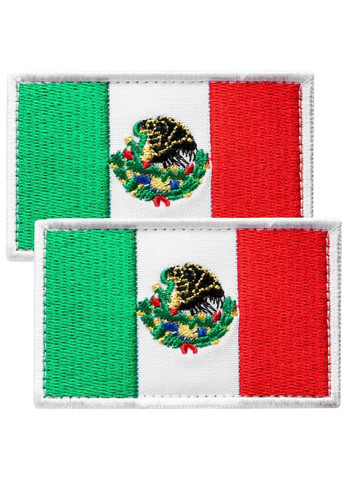 Набор шевронов 2 шт. нашивка с липучкой Флаг Мексики 5х8 см, вышитый патч IDEIA (275869424)