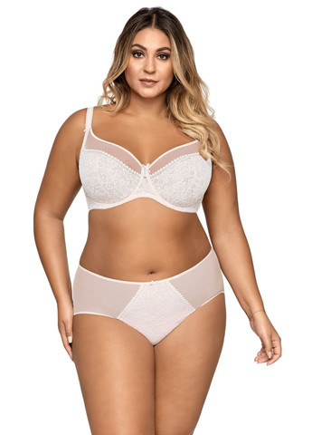 Белый брасьер мягкий кружевной бюстгальтер Ava с косточками