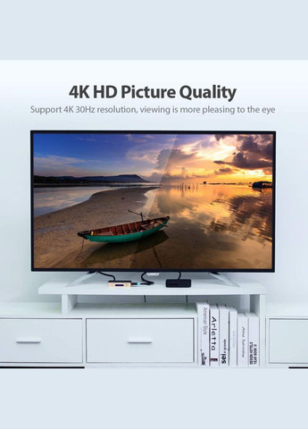 Сплиттер HDMI Splitter 4K@30Hz Gold Aluminum Alloy Type EU Standard (ACCG0EU) Vention 1 In 4 Out (315142554)