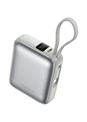 УМБ 10000mAh 35W PD3.0 USB-C In/Out, LED Display, with buid-in type-C cabel серая CHOETECH (389234116)