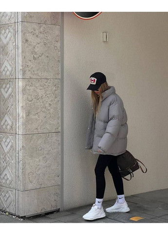 Сіра зимня куртка жіноча зимова тепла No Brand