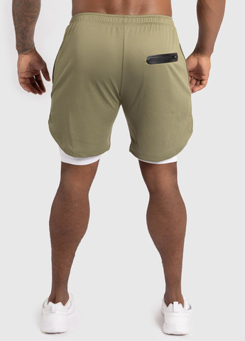 Мужские спортивные двойные шорты с тайтсами и карманом для смартфона No Brand (342374349)