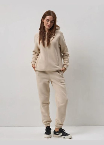 Жіночий спортивний костюм на флісі, не кошлатиться XS S M L XL світло-бежевий, Україна OBR (304725623)