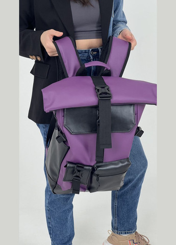 Женский рюкзак роллтоп для ноутбука Rolltop для путешествий фиолетового цвета из экокожи ToBeYou rolltopnew (280930875)