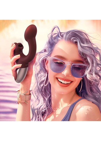 Смарт-вибратор Ponder Red, двойная стимуляция, виброяйцо+язычок для клитора Magic Motion (373032369)