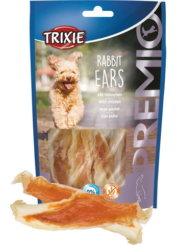 Ласощі Premio Rabbit Ears для собак вушка кролика та філе курки 80 г Trixie (298471990)