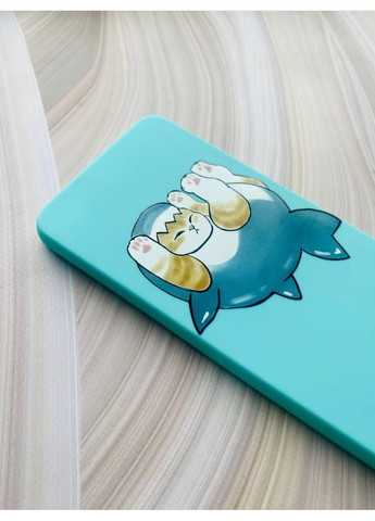 Матовий бірюзовий чохол на Xiaomi Redmi 14C/Poco C75 Котик акула (принт 378) Creative (355398797)