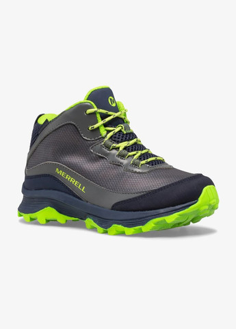 Серые повседневные осенние ботинки для мальчика moab speed low waterproof navy grey lime Merrell