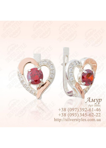 Срібні сережки зі вставками з золота Silver Style (366813947)