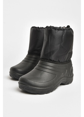 Черные дутики детские на меху черного цвета Let's Shop на липучке