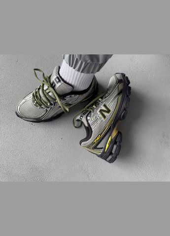 Серебряные демисезонные кроссовки мужские new balance 740 silver yellow black | нью беланс 740 серебряные No Brand