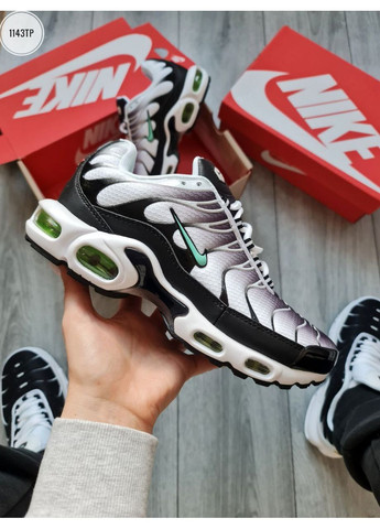 Білі літні кросівки nike air max plus tn black white mint найк аір макс тн плюс No Brand
