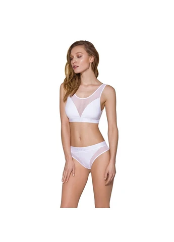 Белый топ с прозрачной вставкой ps002 top, white - cherrylove Passion