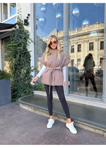 Жилет жіночий з капюшоном та поясом (Заміри в описі) DK/DL Мода без кордонів (366725512)