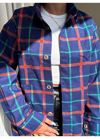 Жіноча сорочка оверсайз у клітинку MonCher (353689597)