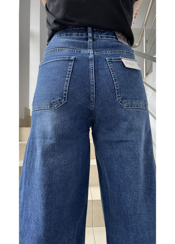 Джинси жіночі Baggy широкі стрейч завищена талія 33 сині No Brand - (361893695)
