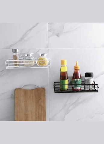 Полиця пряма навісна металева 27 см для ванної кімнати чорна No Brand (322291121)