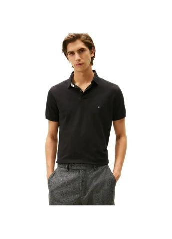Черная футболка-поло regular fit stretch black 78ja568-001-bds для мужчин Tommy Hilfiger
