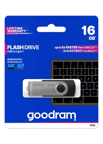 Флеш-накопичувач USB3.2 16GB UTS3 (Twister) Black (UTS3-0160K0R11) Goodram (336959289)