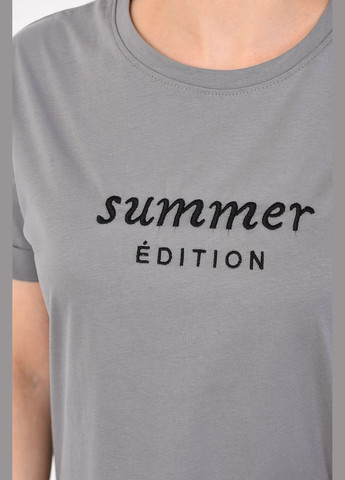 Серая летняя футболка женская серого цвета Let's Shop