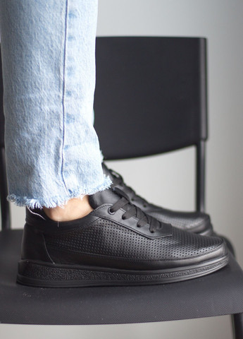 Zlett Кеды женские из натуральной кожи и перфорации черный з натуральная кожа, украина — лето (284664259)