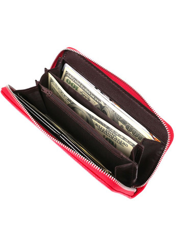 Жіночий гаманець на одну блискавку з екошкіри флотар із монетницею 19015 Червоний KIVI (306882007)