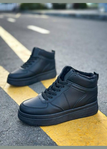 Зимние черные зимние кроссовки, хайтопы зимние, зимние спортивные ботинки. Stilli без декора из искусственной кожи