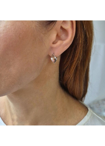 Срібні сережки без каменів Ромб срібло 925 проби Родоване 5006р 3.30г No Brand (359378340)