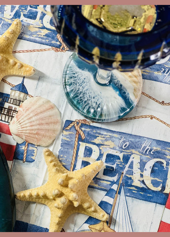 Деревянный набор для сервировки с эпоксидной смолой и морем KorriArt (315391433)