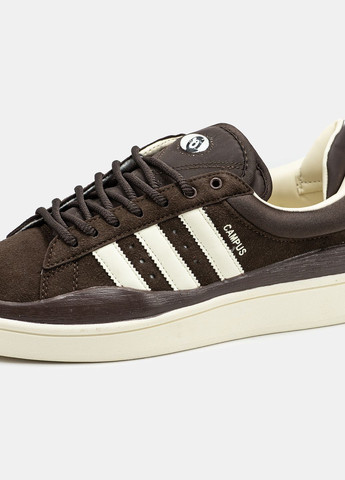 Коричневі Осінні кросівки чоловічі і жіночі adidas campus x bad bunny brown cream | адідас кампус бед банні коричневі No Brand