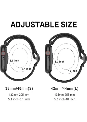 Эластичный ремешок из нейлона для Apple Watch 42/44/45 Series 8/7/6/5/4/3/2/1 No Brand (303698877)