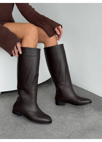 Зимние кожаные сапоги No Brand