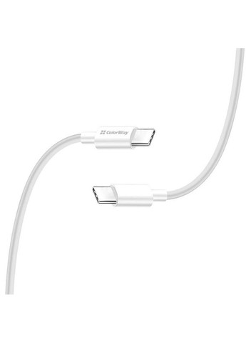Кабель USB Type-C - USB Type-C (M/M), PD Fast Charging 100W, 5.0 А, 1 м, White (CW-CBPDCC058-WT) Colorway (336952183)