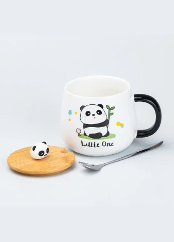 Чашка керамическая Панда 450 мл с бамбуковой крышкой "Little One" TS Kitchen (305389747)