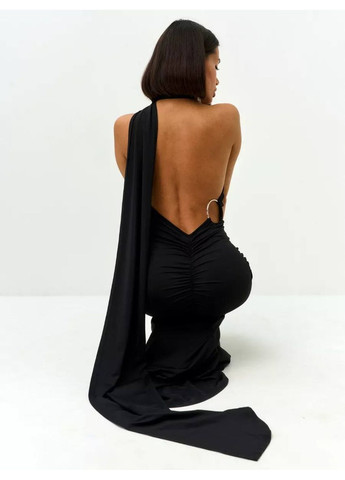 Чорна святковий, вечірня сукня No Brand однотонна