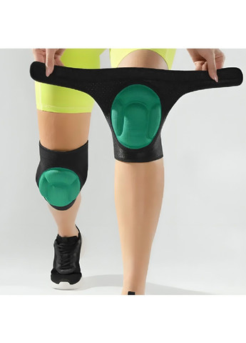 Набір захисні наколінники з щільною підкладкою для волейболу танців гімнастики спорту 2 штуки (480211-Prob) Чорні із зеленим Unbranded (331859573)